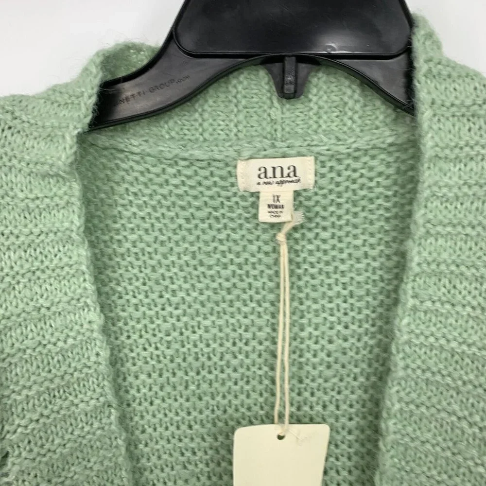 a.n.a Cardigan Green Button Down V Neck Long Sleeve NWT - Picture 4 of 9